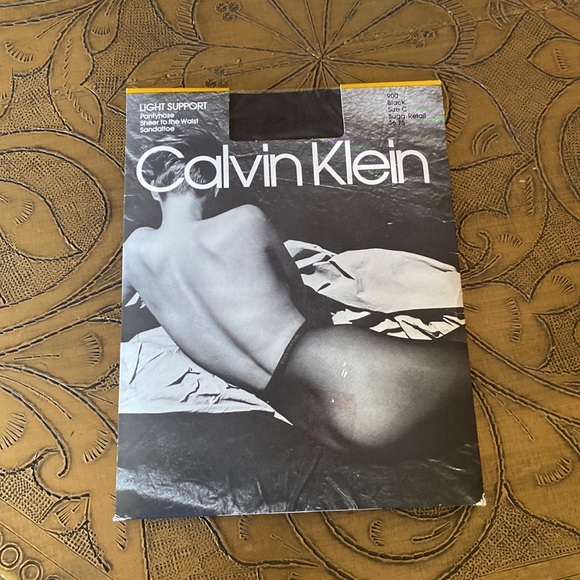 Calvin Klein Accessories - 80's New In Package VINTAGE Calvin Klein Black Sheer Pantyhose Large Size C 1985